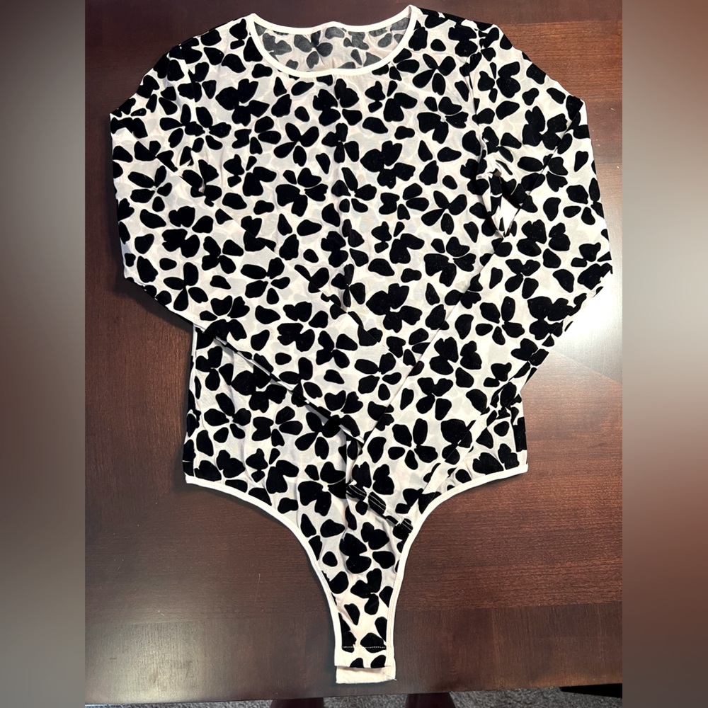 NWOT Victoria’s Secret Flock Bodysuit Sz XS